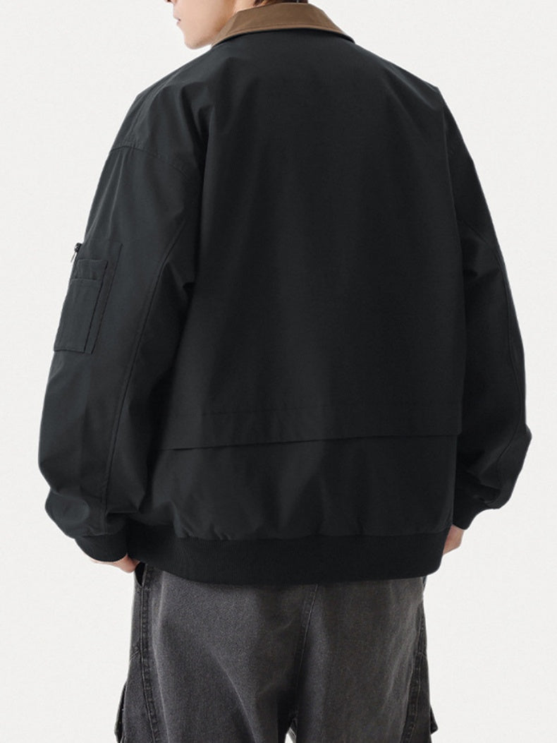 Loose Fashion Leisure Simplicity All-match Contrasting Colors Jackets