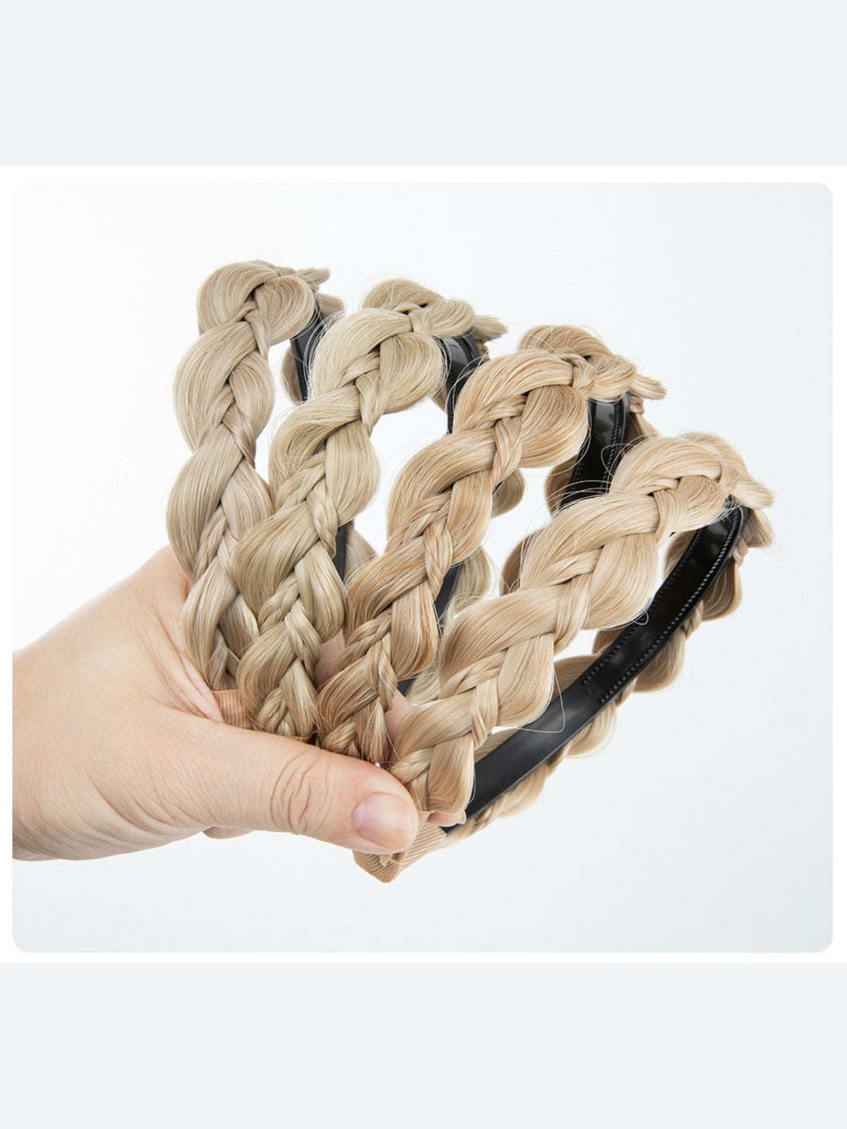 Braided Headband, Wide-brimmed Three-strand Sandwich Wig