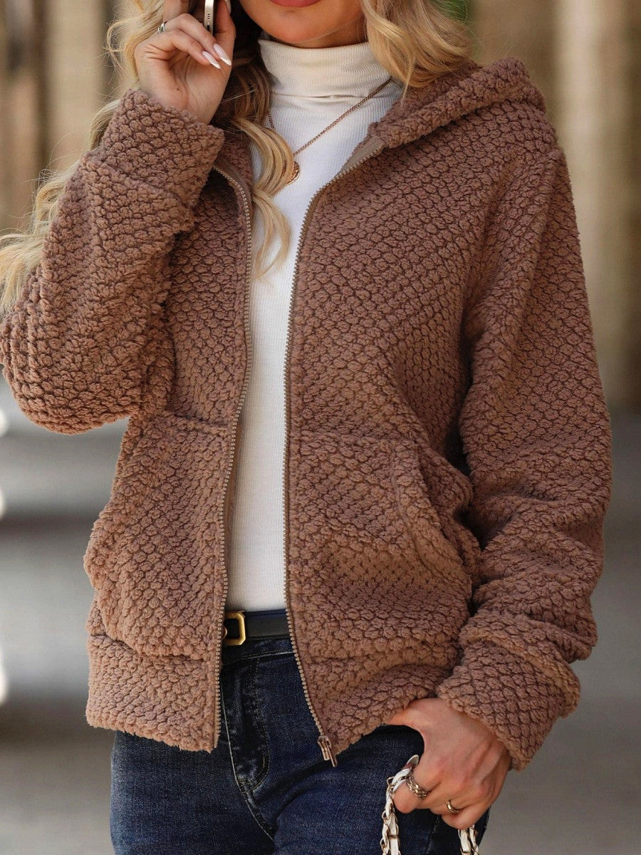 Cardigan Pockets Hooded Jacket