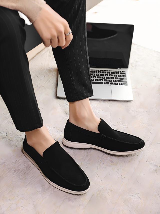 Solid Color Slip-on Loafers