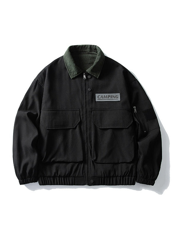 Leisure Multiple Pockets Wasteland Style Retro Lapel Work Jacket