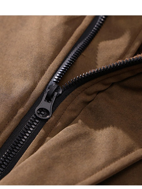 Maillard Tie-dye Imitation Lambskin Work Jacket