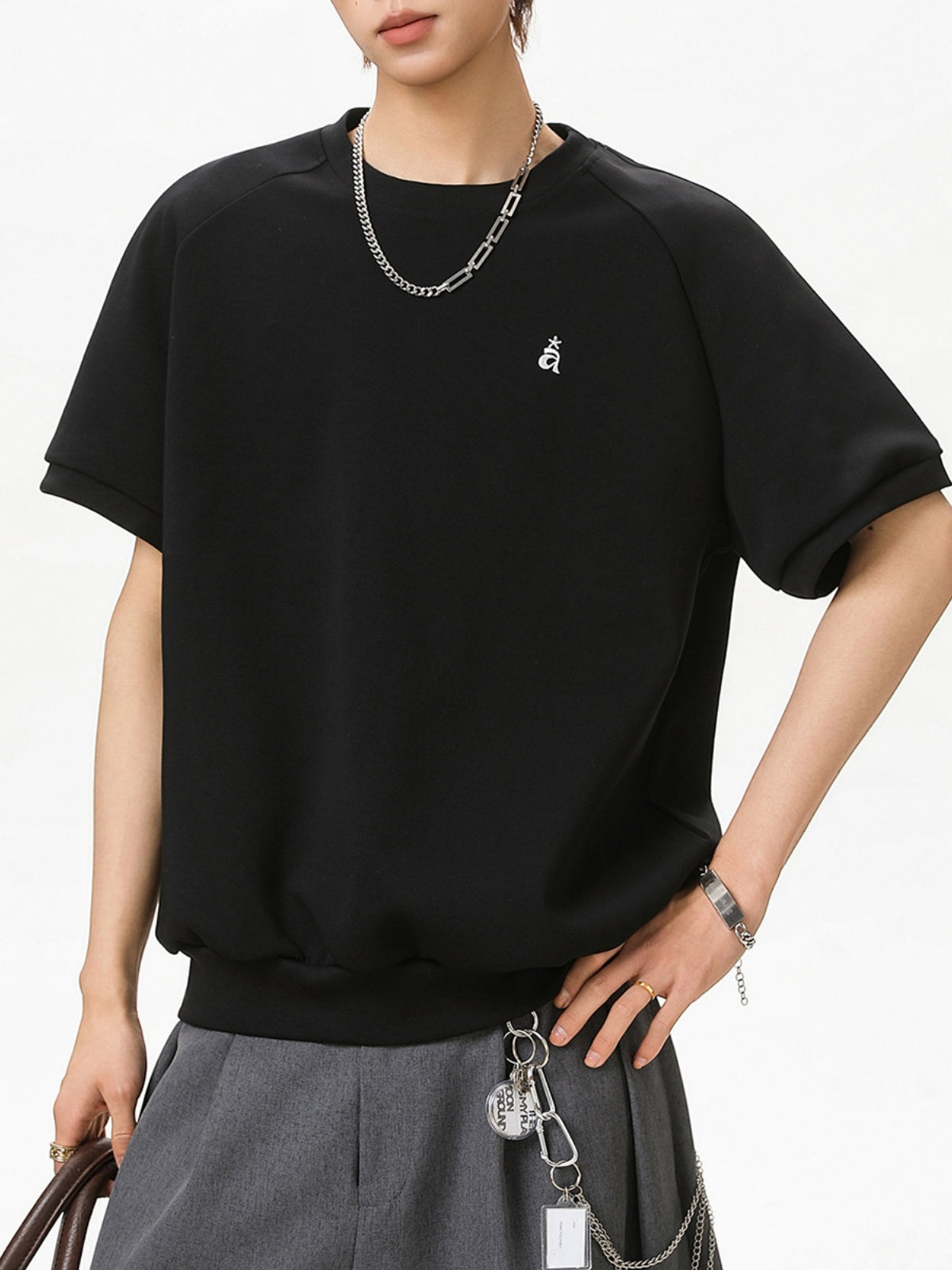 Color-blocked Embroidery T-shirts
