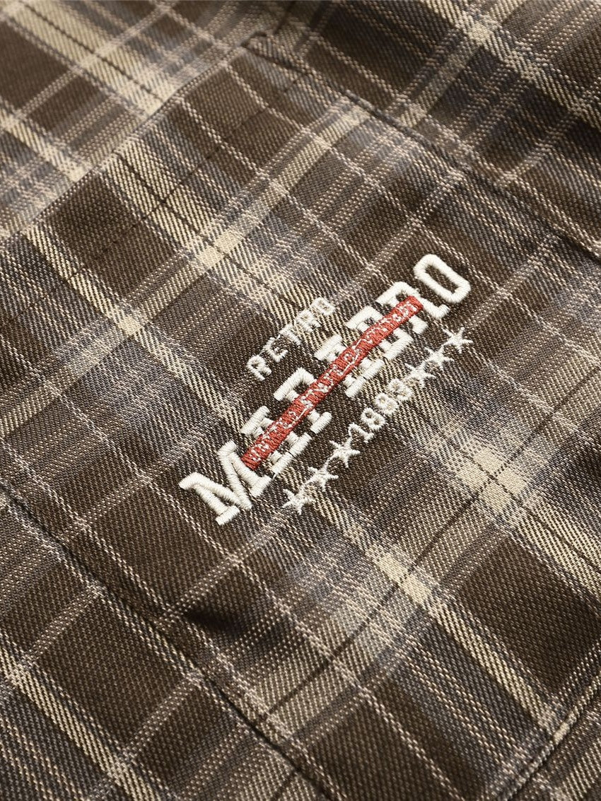 Liber Autumn Neutral wear Tie Plaid Shirts