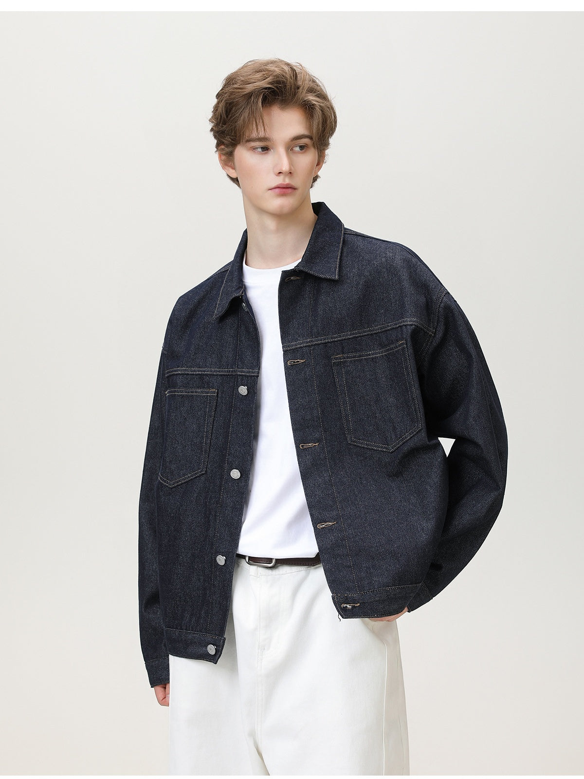 Liber Autumn Men's Pocket decoration Solid Color Jackets