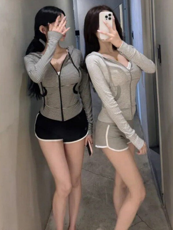 Stunning Striped Hooded Jacket That Accentuates Your Figure