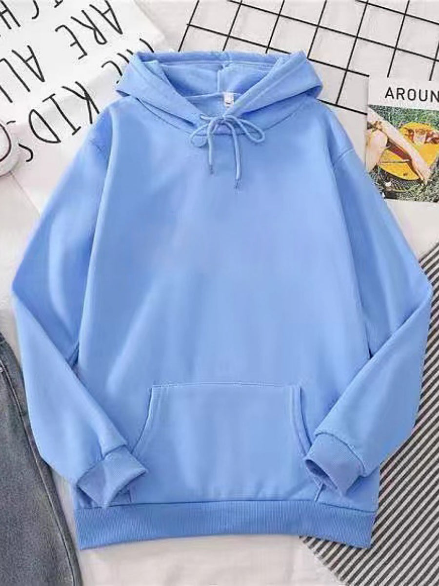 Liber Autumn Women's Pocket Solid Color Sweatshirts&Hoodies