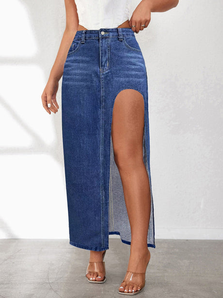 Liber Spring Women's Zipper Solid Color Skirts