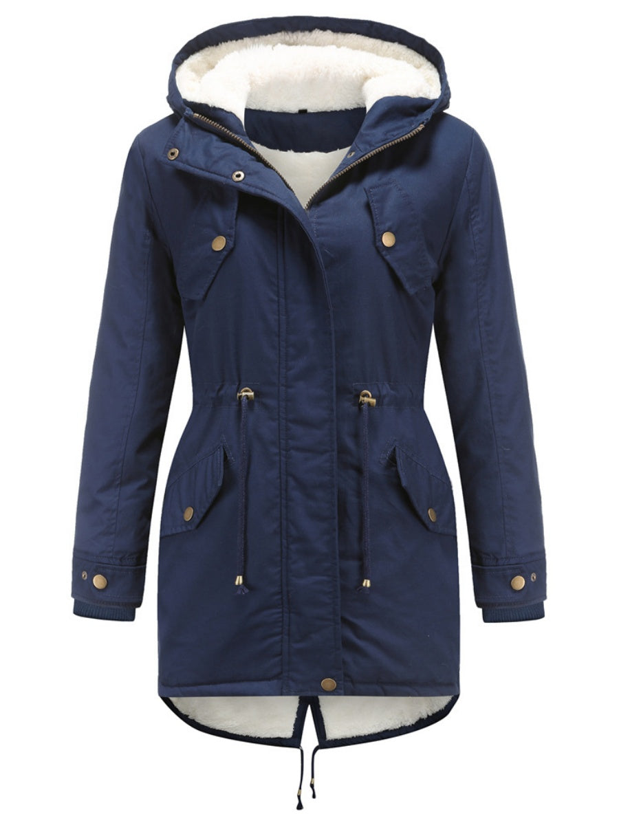 Cotton Solid Color Hooded Thick Plush Cotton Clothes