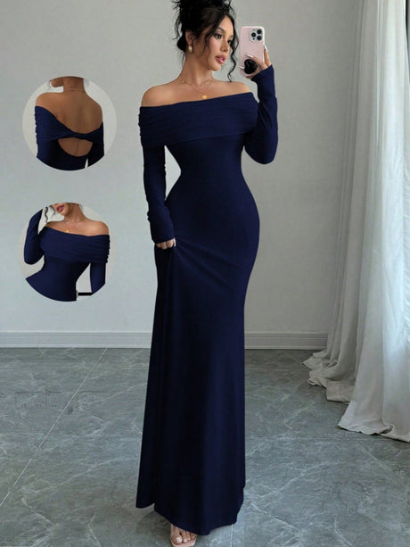 Liber Summer Women's Pleated Solid Color Maxi Dresses