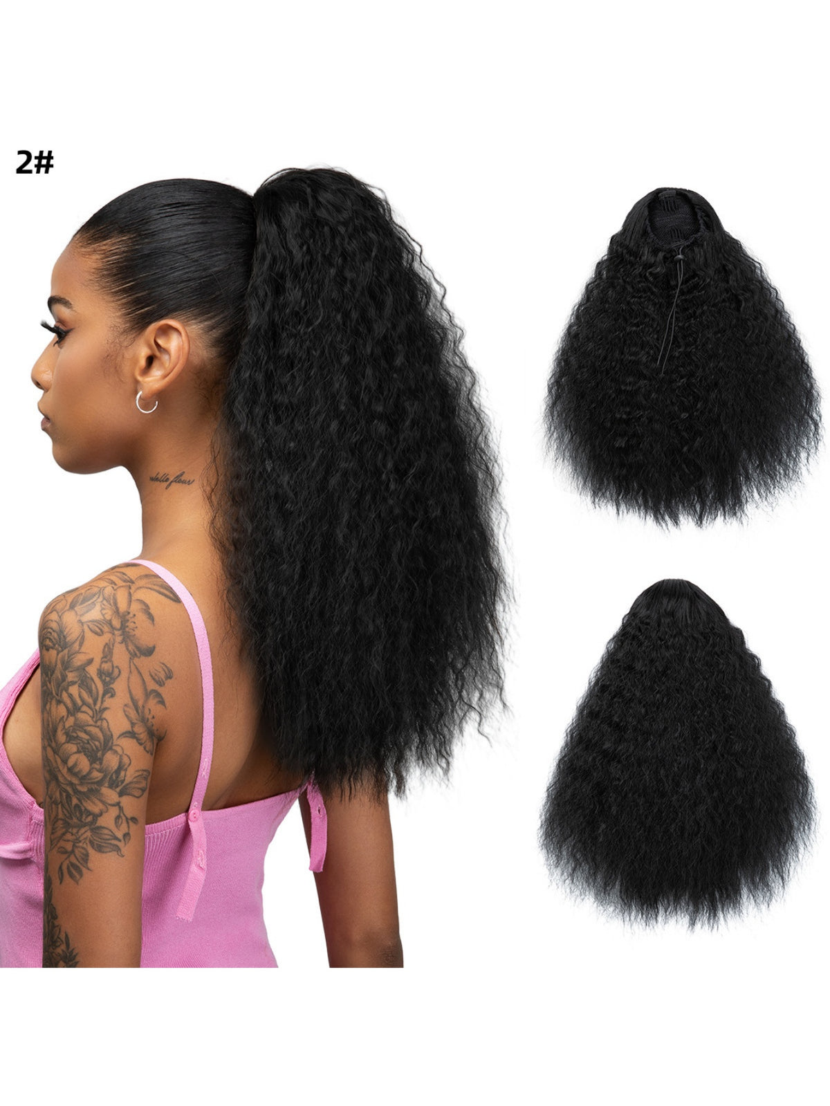 Small Curly Ponytail Synthetic Fiber Drawstring Braid High-temperature Silk Wig