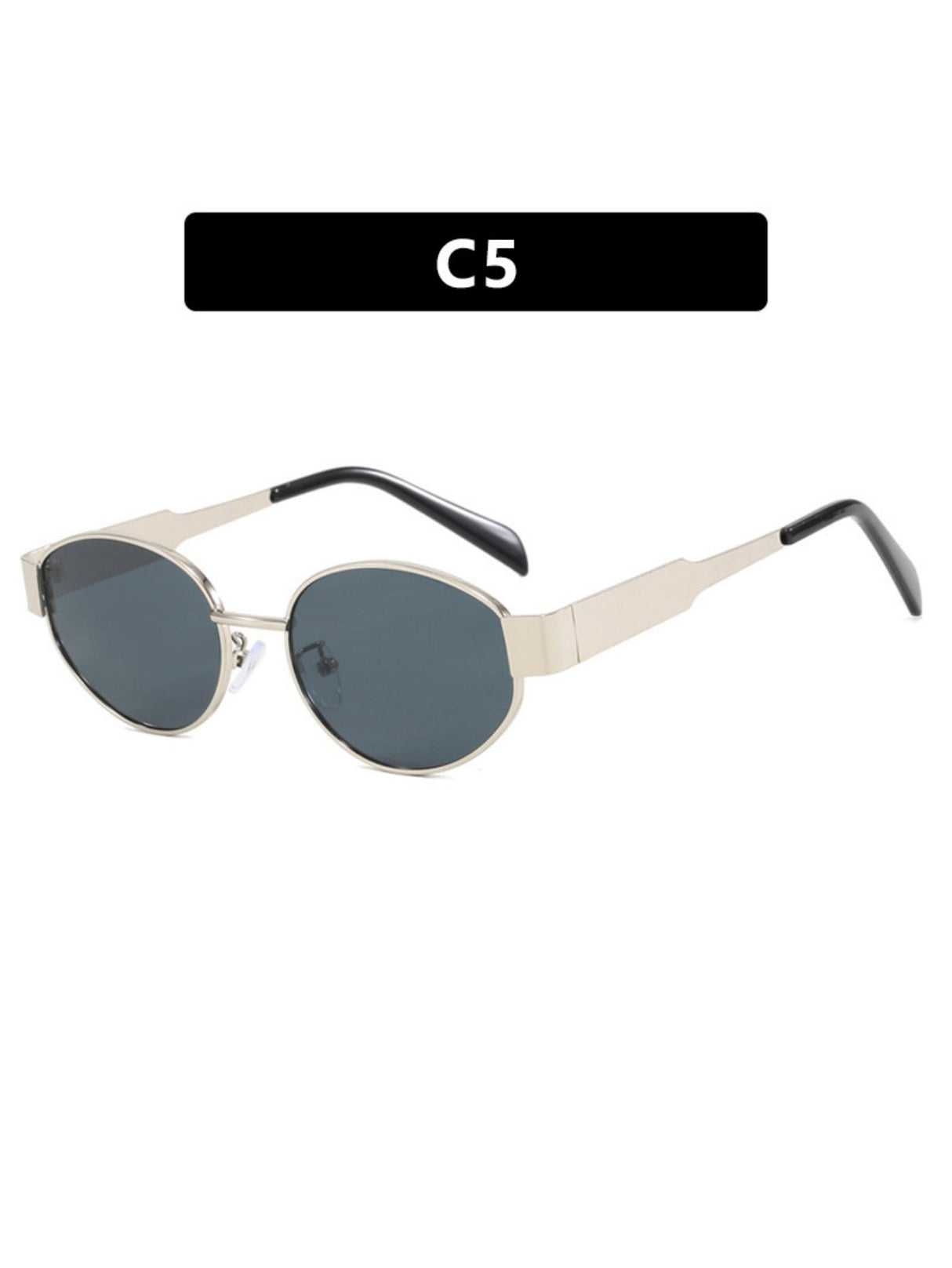 Retro-Sonnenbrille aus Metall, oval