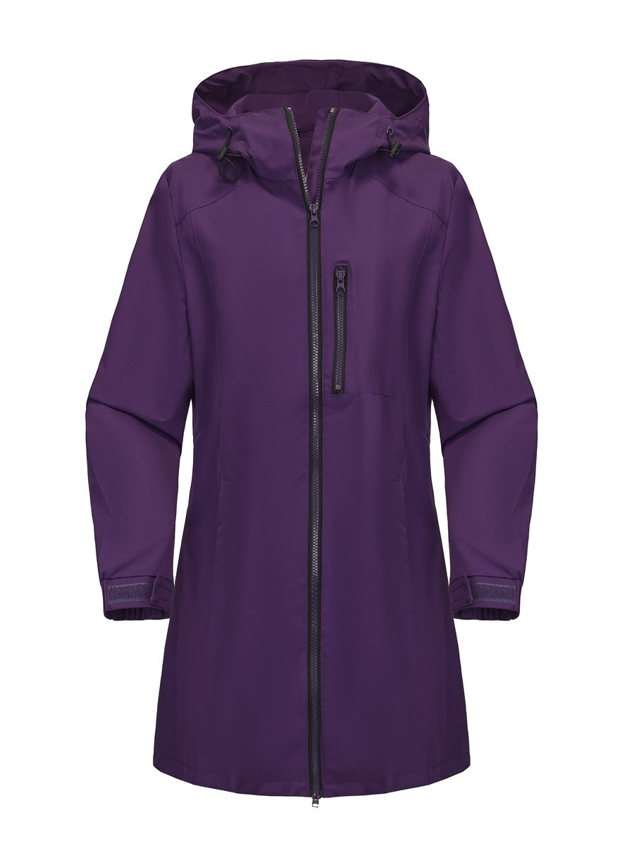 Outdoor Sports Water Proof Hooded Long Sleeve Loose Leisure Windproof Zipper Jackets