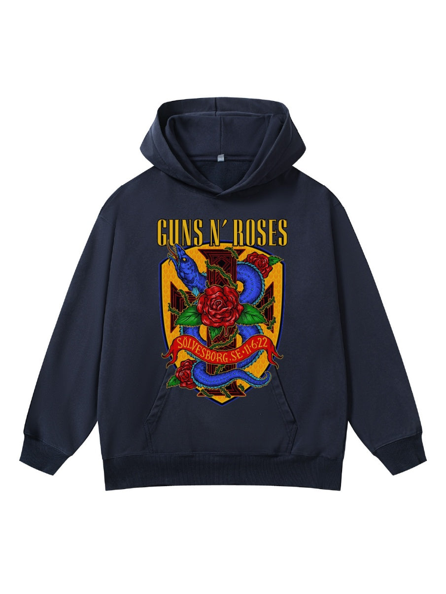 Retro Fried Snowflakes Printed Hoodies