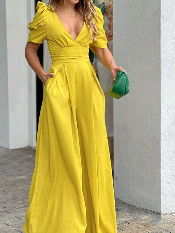 Puff Sleeve Maxi Dresses