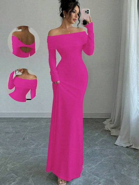 Liber Summer Women's Pleated Solid Color Maxi Dresses