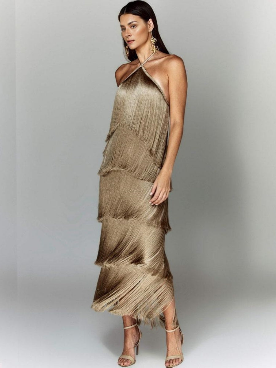 Tassel Backless Maxi Dresses