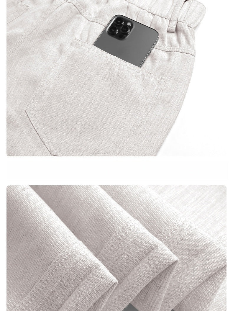 Old Money Style Flax Drape Pants
