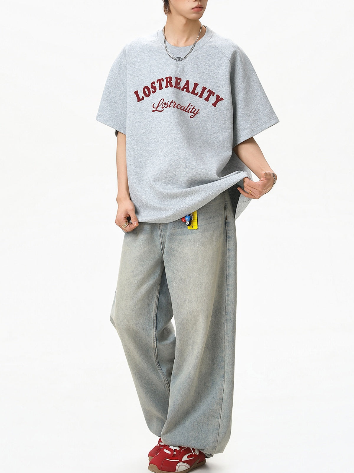Color-blocked Letter Printed Loose-fit T-shirts