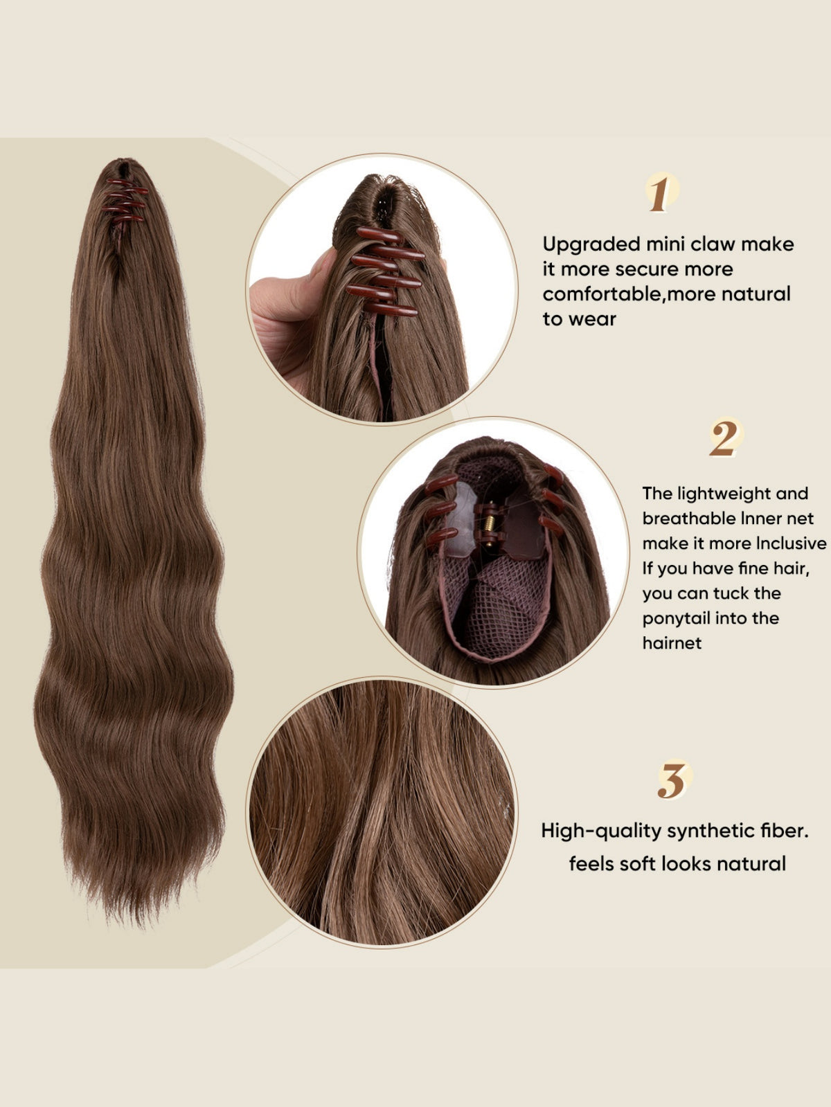 Big Wavy Ponytail Hair Extension Wig