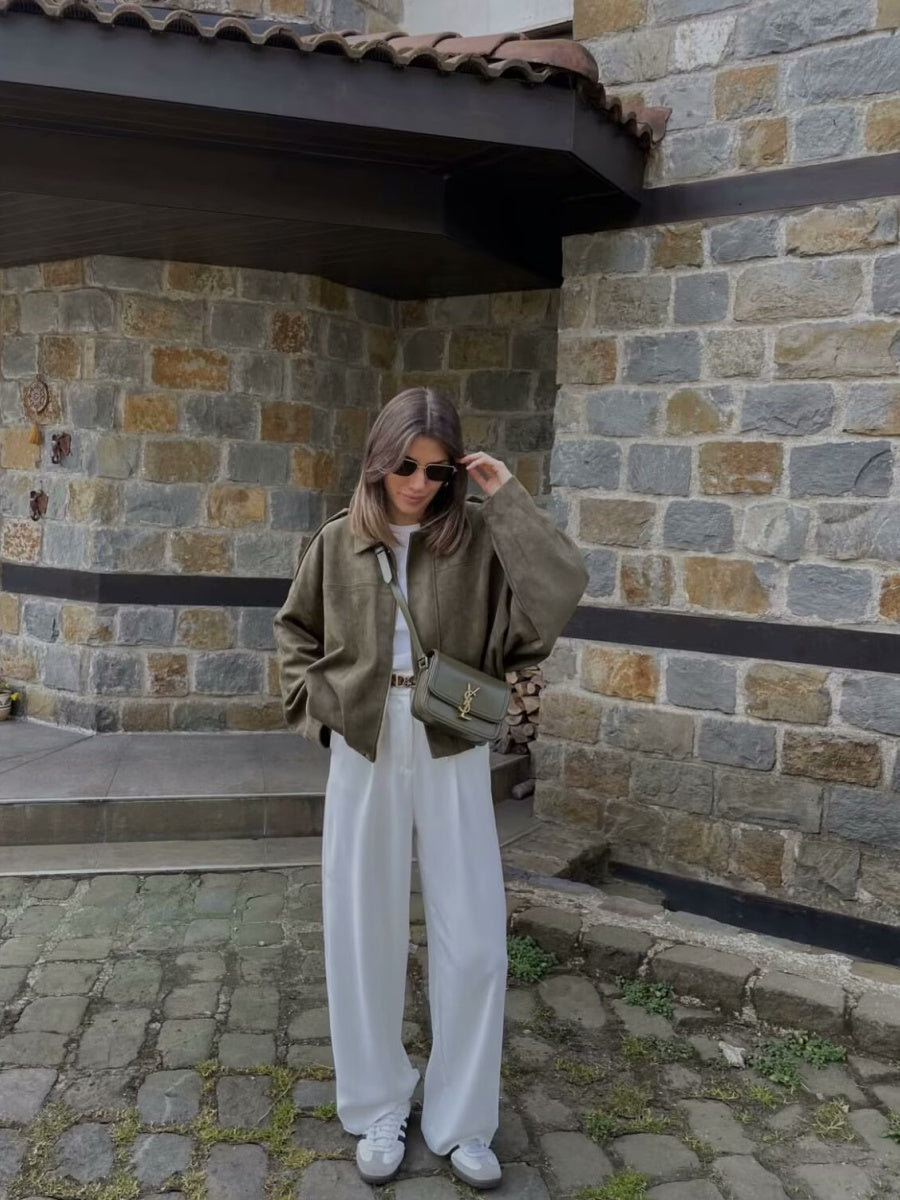 Liber Autumn Women's Pocket Solid Color Jackets