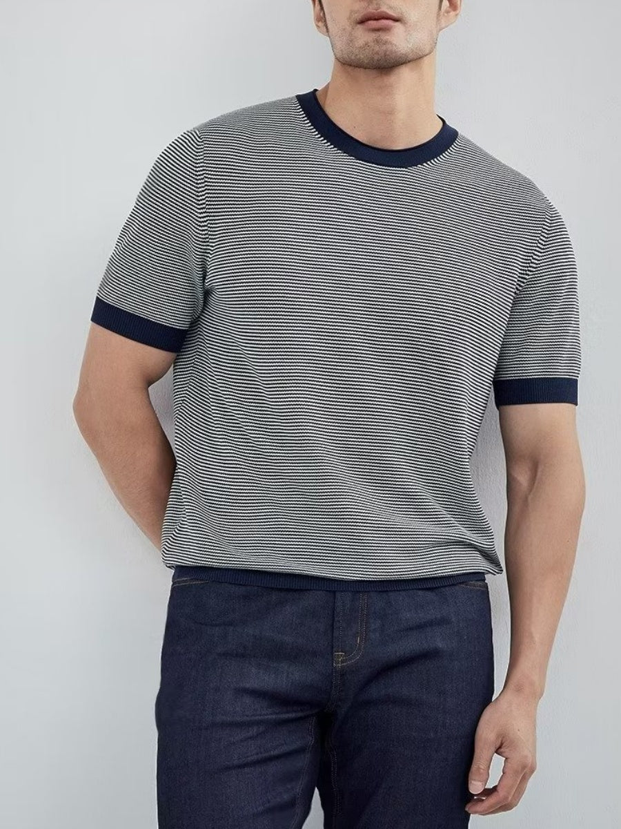 Pinstripes Lightweight Color-blocked T-shirts