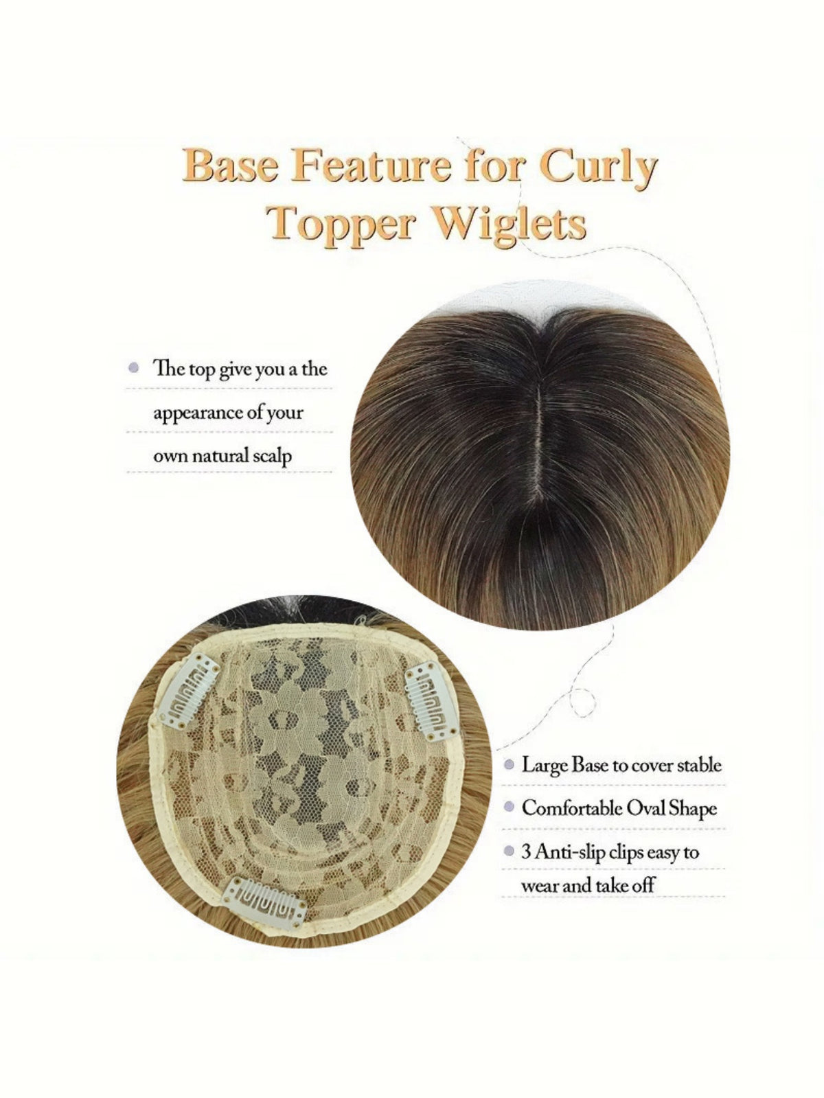 Invisible, Seamless Synthetic Long Wig That Covers Gray Hair