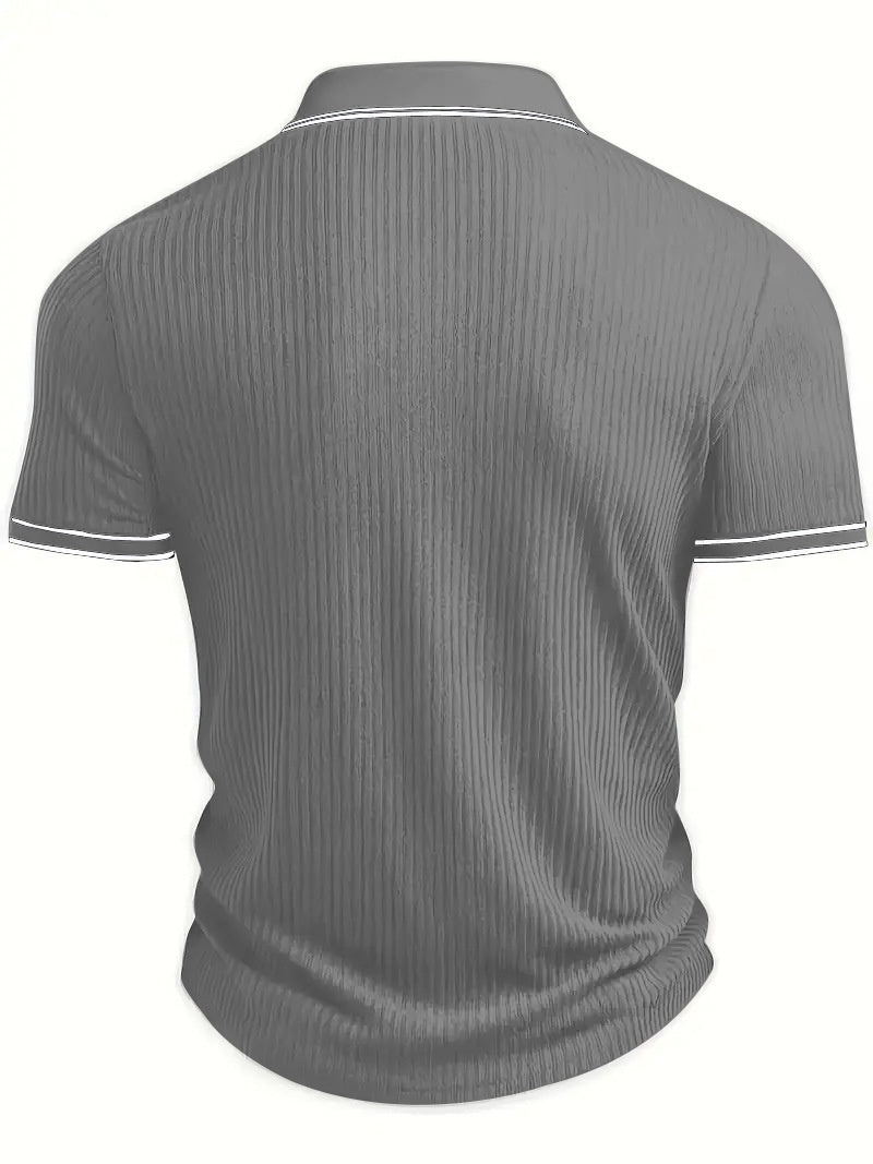 Color Matching Stripes Polo Shirt
