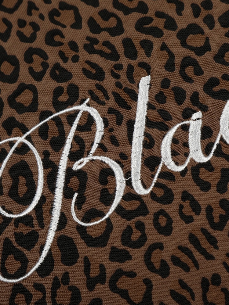 Leopard Print Vibe Letter Loose-fit POLO