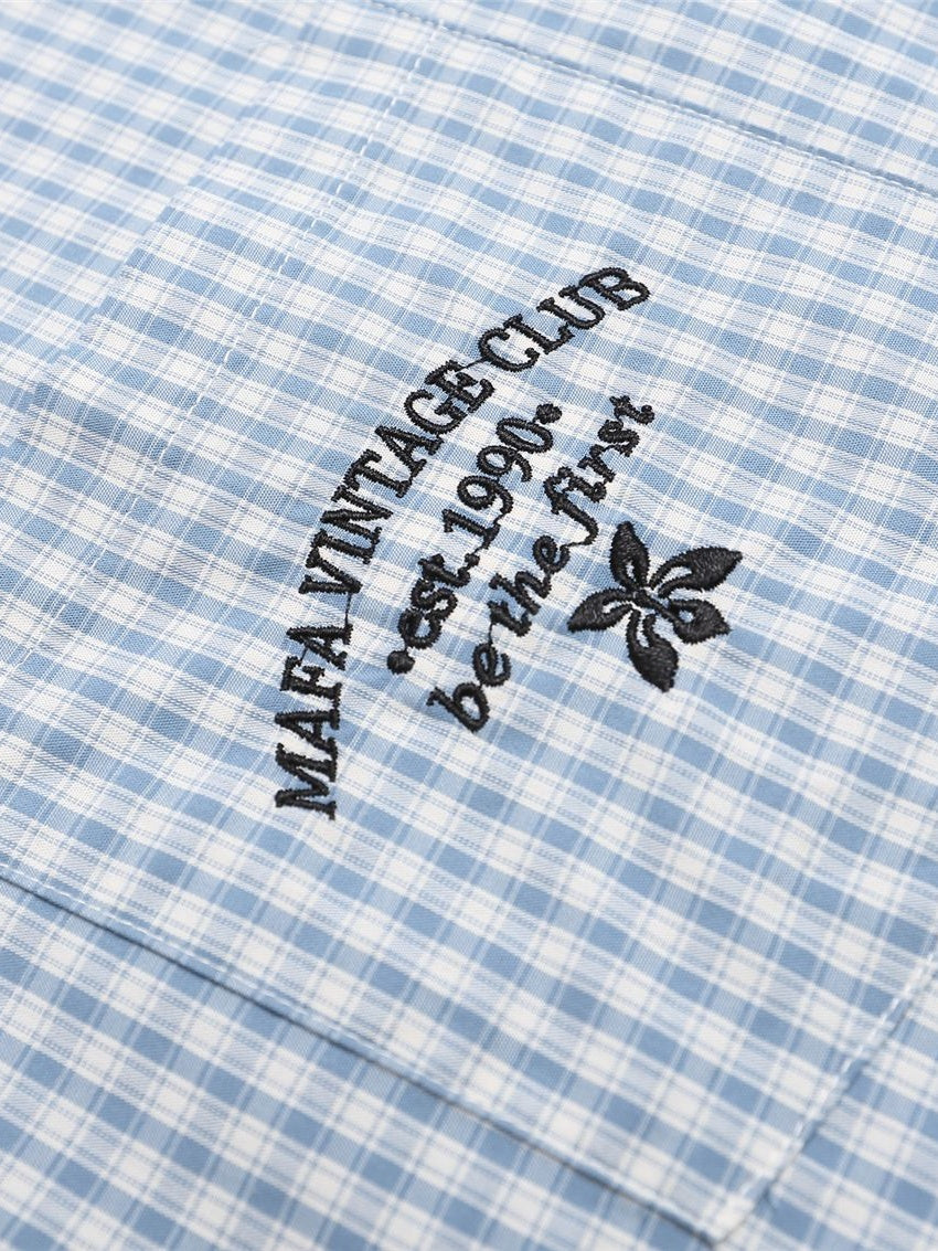 Liber Autumn Neutral wear Tie Plaid Shirts