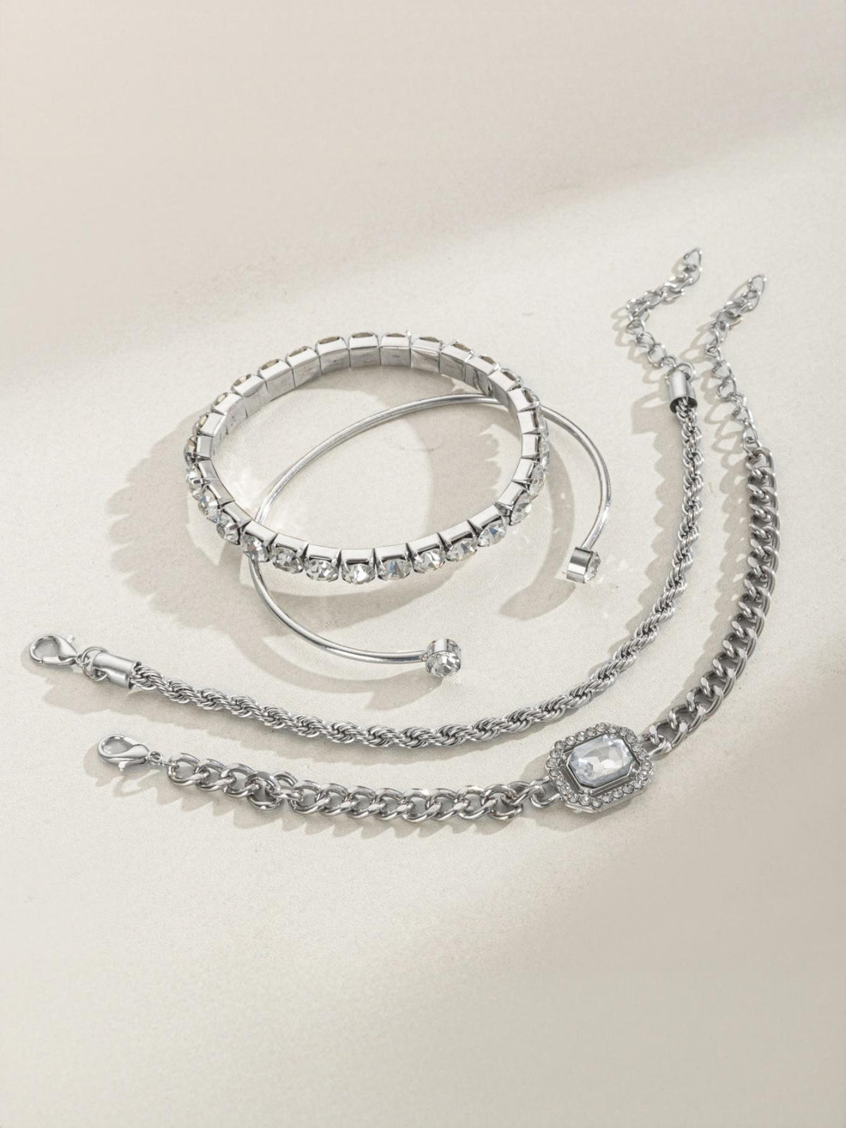 Diamond-encrusted Bracelet Set