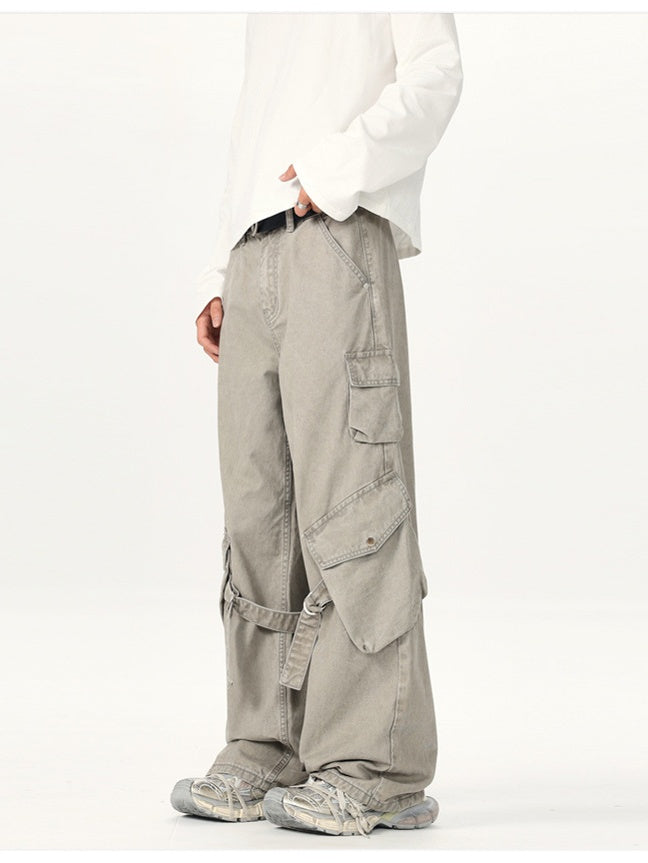 Baggy Straight-Leg Patch-Pocket Cargo Pants