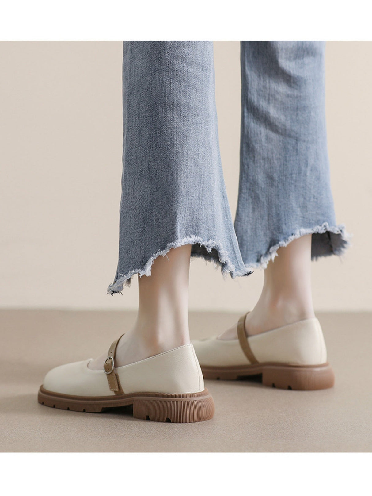 Liber Spring and Autumn Colorblock Women's Mary Jane Shoes