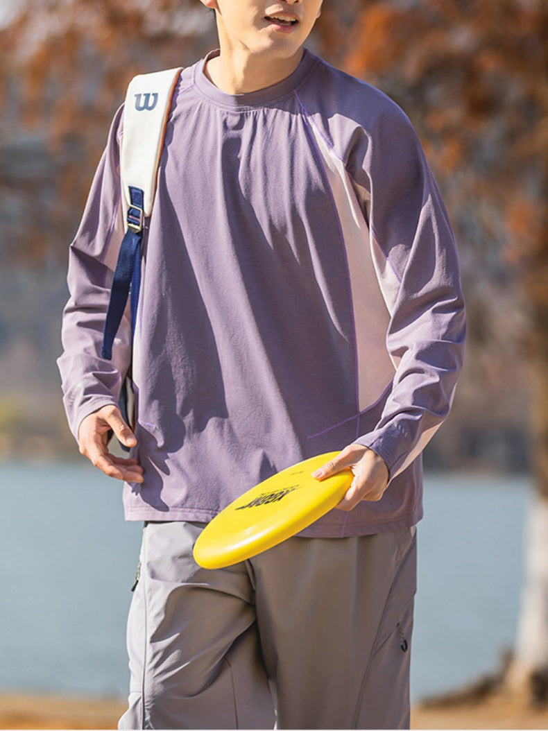 Quick-drying Sunscreen Loose-fit Color-blocked T-shirts
