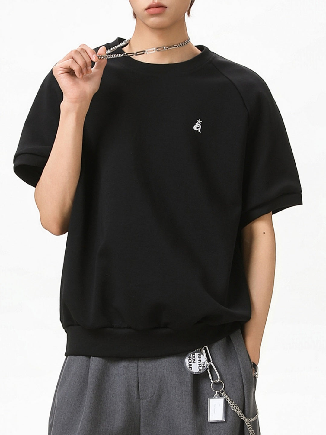 Color-blocked Embroidery T-shirts
