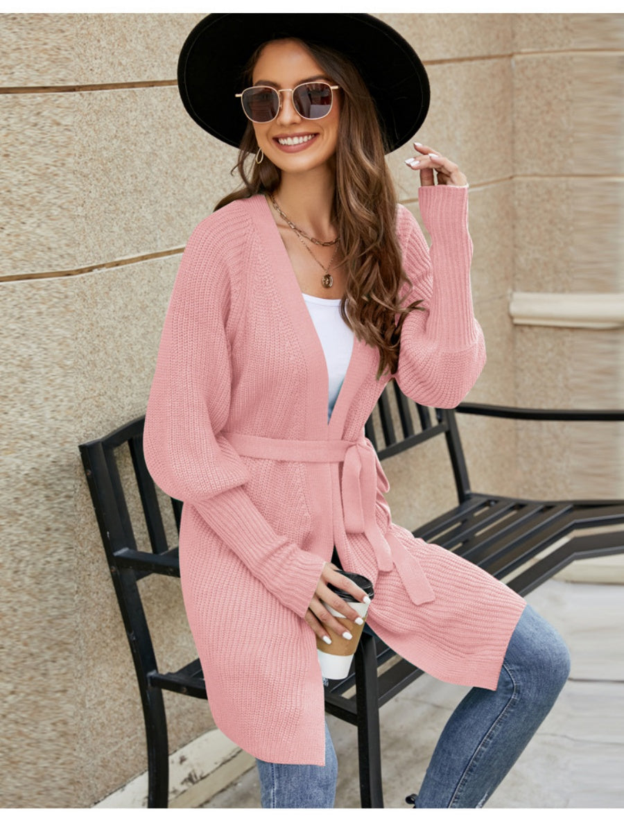 Liber Autumn Women's Plain stitch Mid-length Cardigans Coat