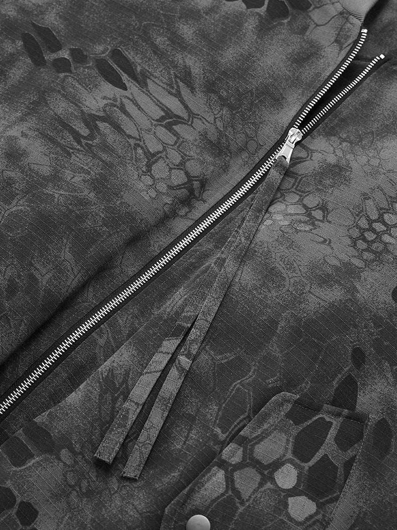 Camouflage Stand Collar Snake Scale Pattern Windproof Keep Warm Jackets