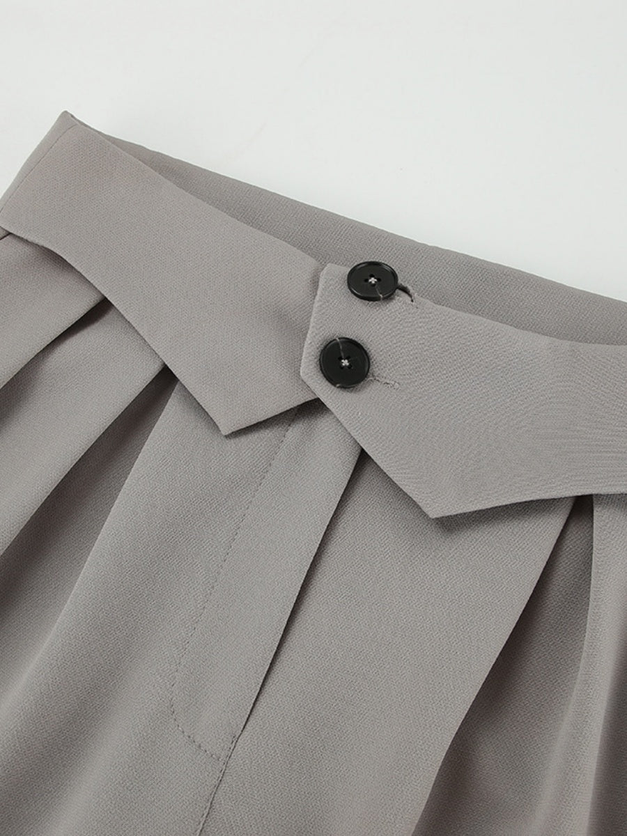 Straight-leg button-down trousers