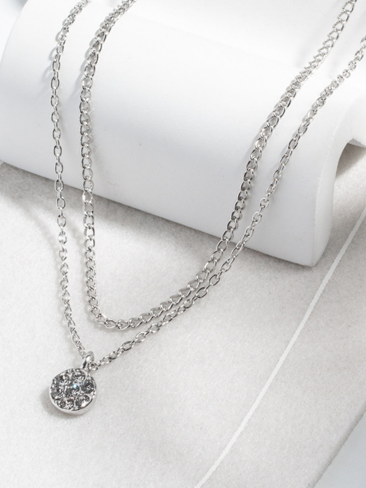 Diamond-set Multi-layered Pendant Necklace