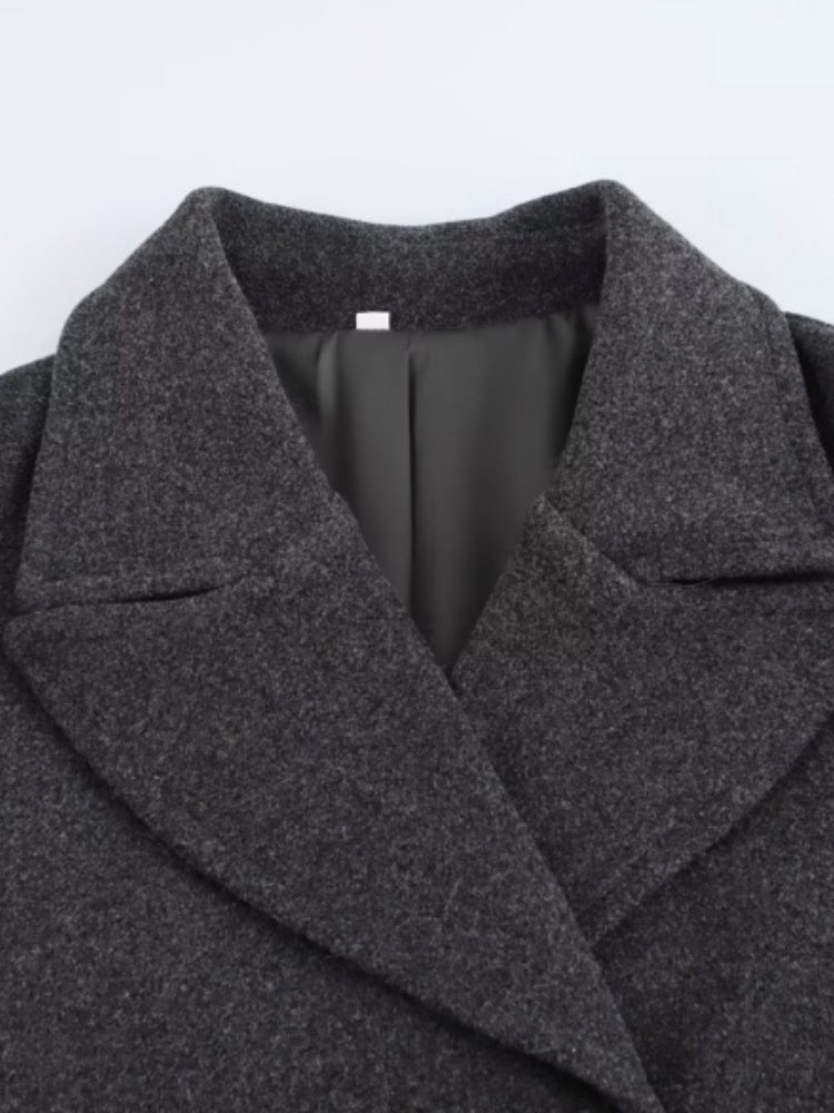 Soft Cropped Blazer With Double-breasted Lapels