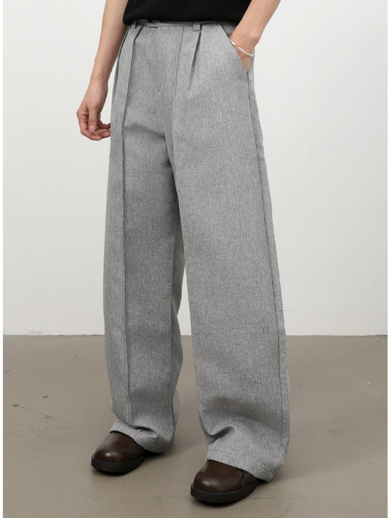 Old Money Style Double Pleat Straight-fit Dress Pants Pants