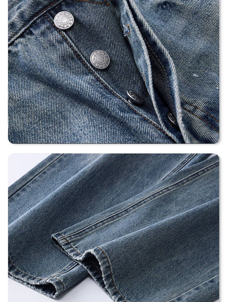 Splashing Ink Cleanfit Relaxation Drape Wide-leg Pants Jeans