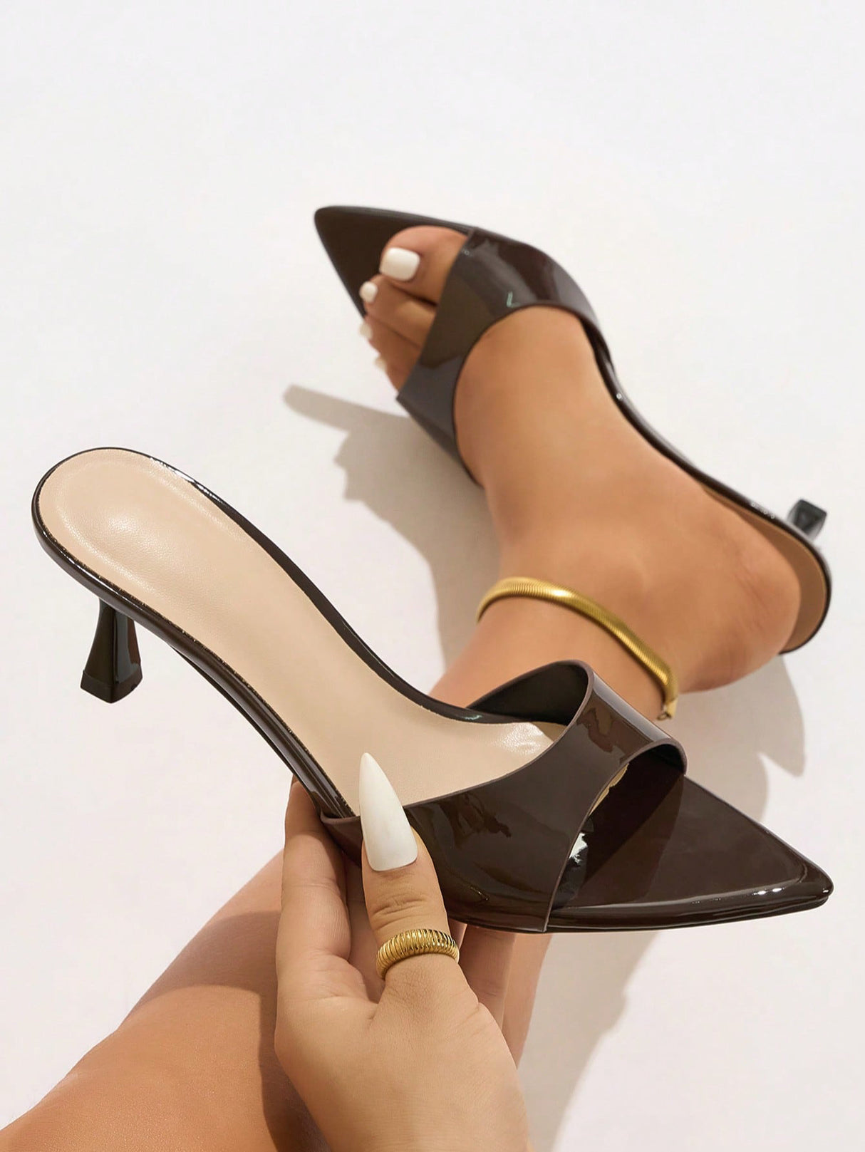 Embossed High-heeled Sandals