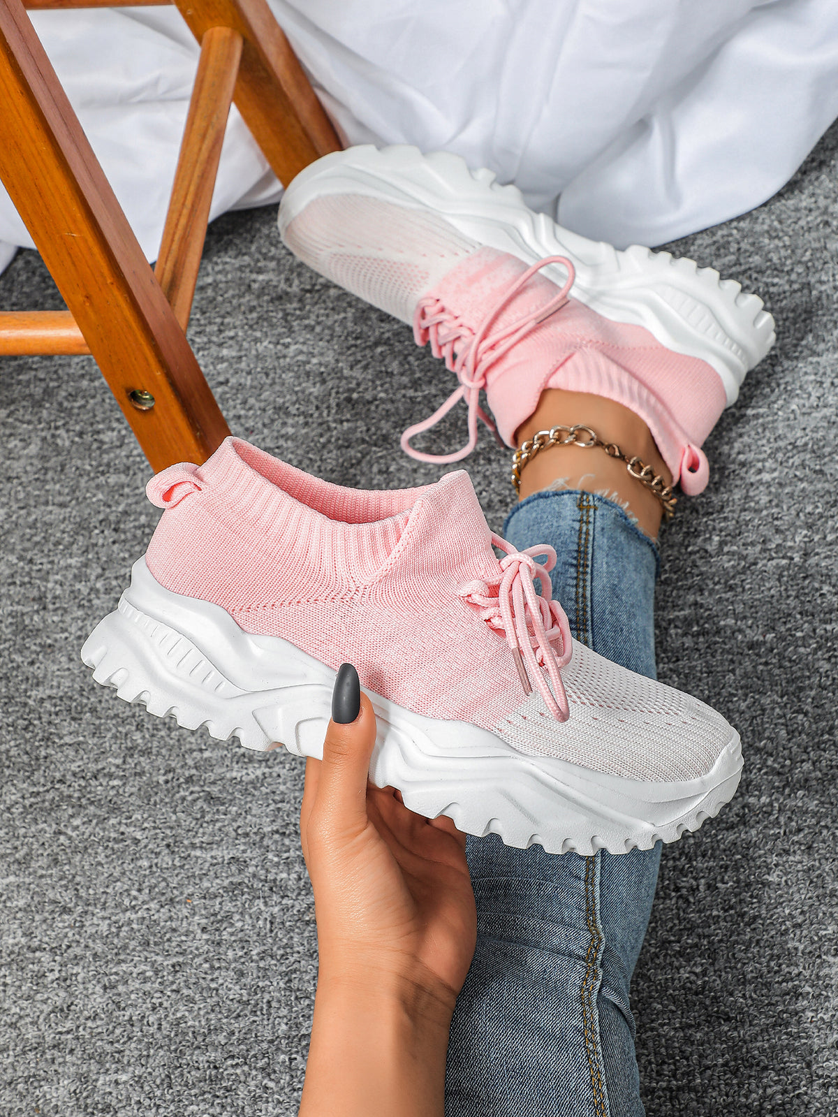 Color-blocked Unisex Casual Sneakers