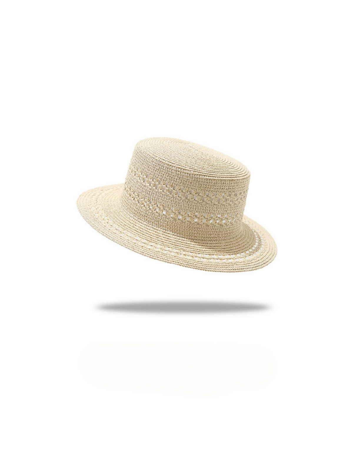 Flat-topped Woven Straw Hat