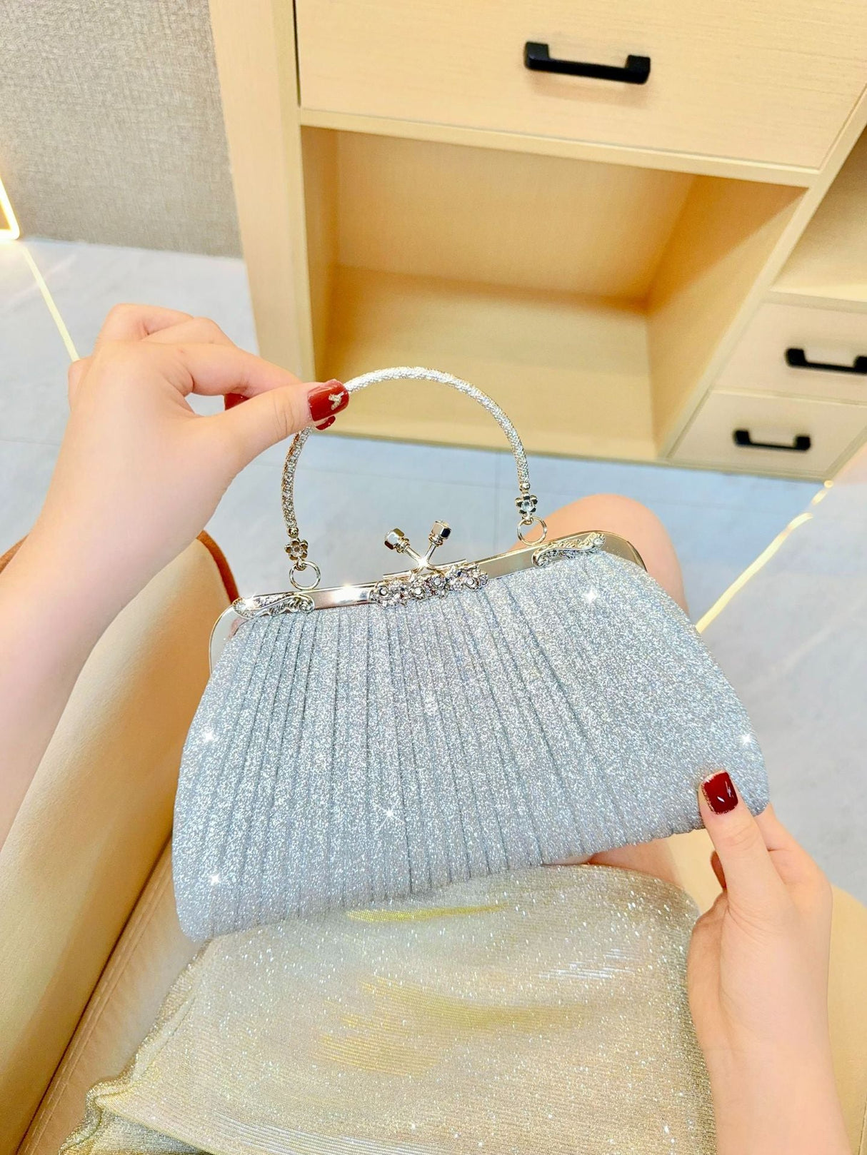 Liber Four Seasons ACC Sequin Diamond Box Bag