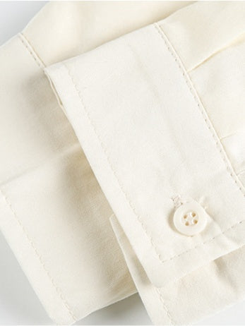 College Style Loose Plaid Splicing Vintage Long-sleeved Shirt