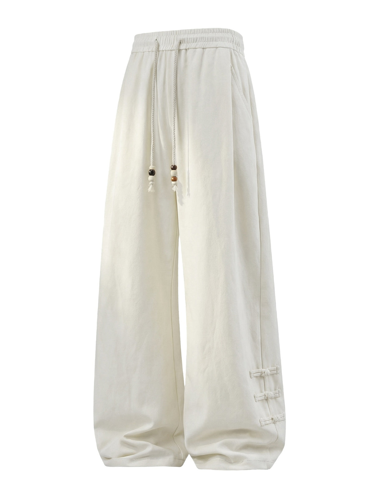 New Chinese Style Chinese Knot Design Loose-fit Pants
