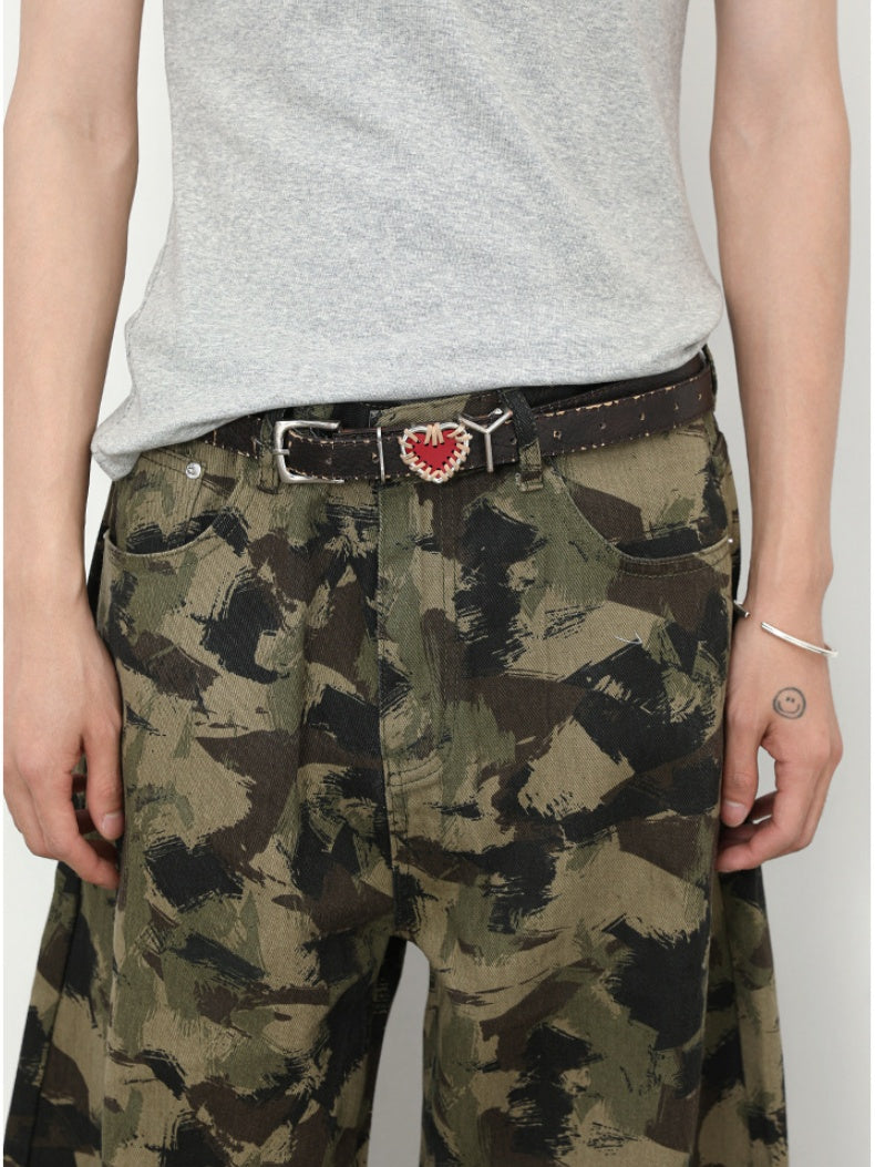 Retro Camouflage Machete Loose-fit Pants