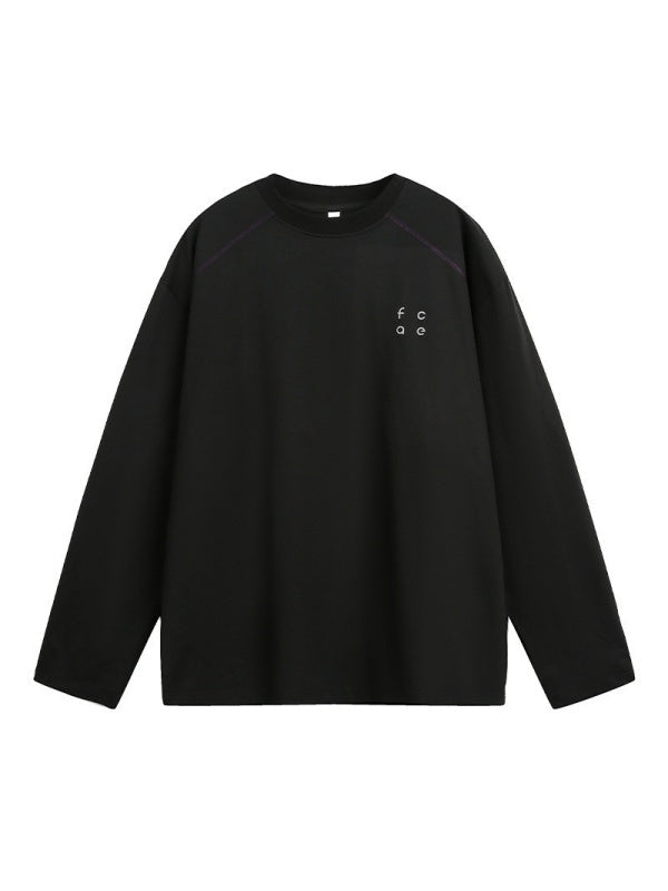 UV-Protection Color-Block Top-Stitched Long-Sleeve Tee